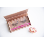 Eyelash storage box - Gold brown glitter -15242